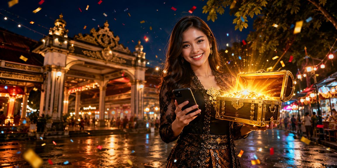 Pengguna bermain kasino mobile di pasar malam Vietnam yang ramai
